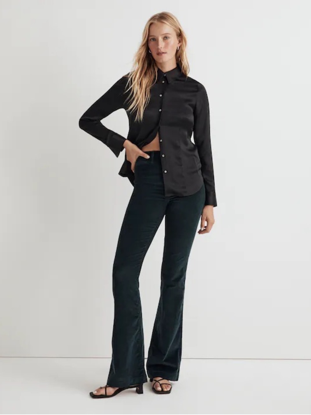Madewell The Perfect Vintage Flare Pant in Corduroy Size 25 Ancient Forest